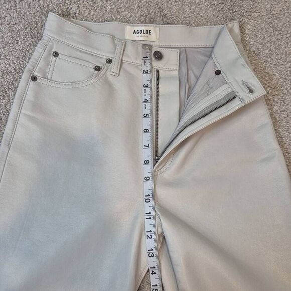 New Agolde Pants Recycled Leather High Rise Size 24 - Picture 7 of 10